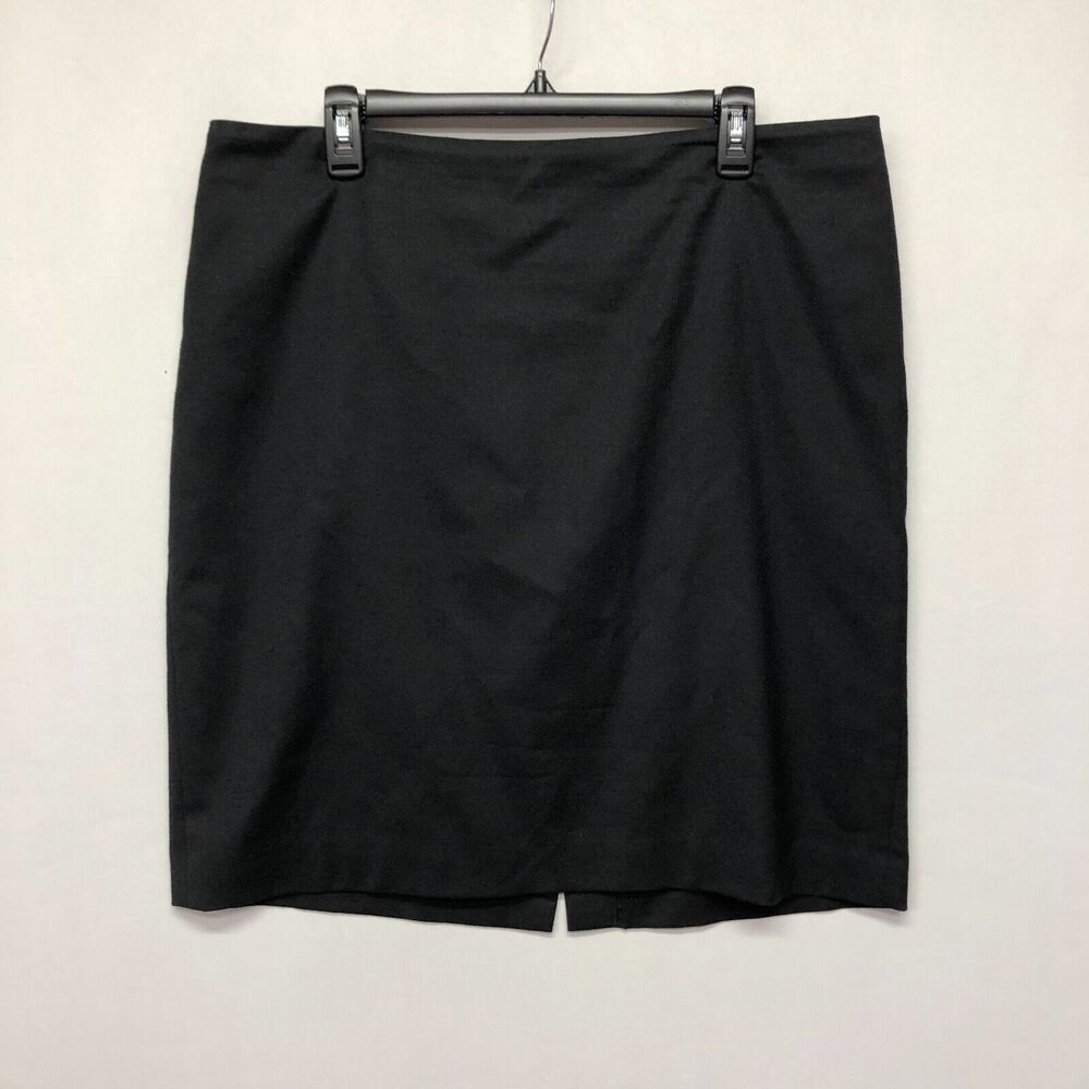 Talbots Women Wool Blend Straight & Pencil Skirt Size 16 Black Back Zip B259 -13